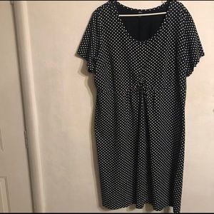 Ellos Black & White Polka Dot Cotton Dress